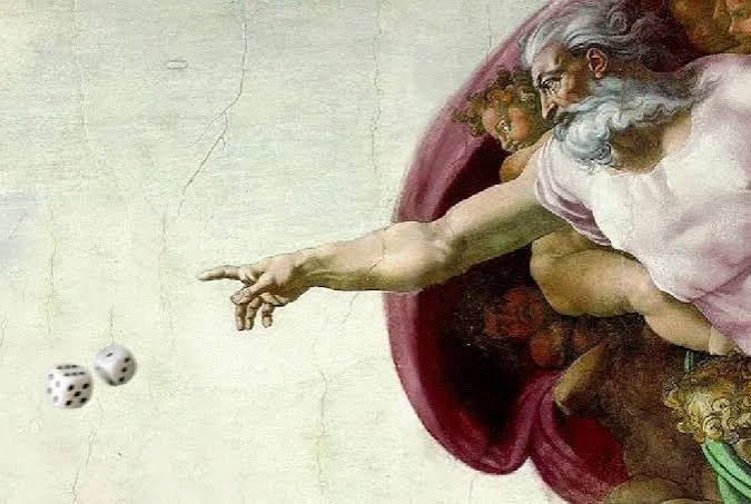 God throwing two dice