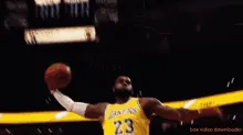 LeBron James dunking